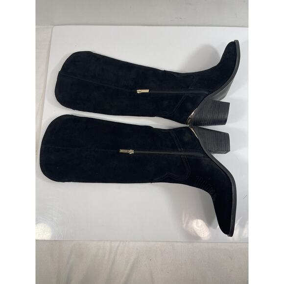 GUESS Boots Womens Size 5.5M Black Suede GWSASHAN Western Knee High Heel - Picture 9 of 12